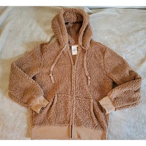NWT Teddy Zip Up Hooded Jacket Size (XL)